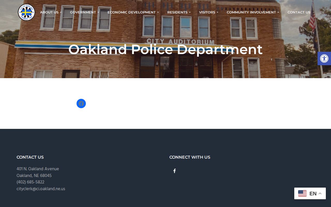 Oakland Police Department records contact in Burt County